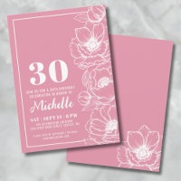 Floral Pink 30th Birthday