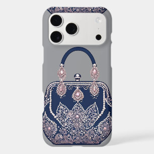 Floral pink and blue AI art Iphone 17 pro case 