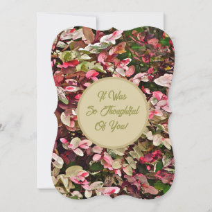 FLORAL/PINK AND GREEN COLORS THANK YOU INVITATION