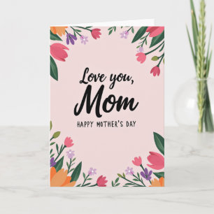 Floral Pink Background Card