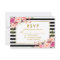 Floral Pink Blush Gold Black Stripes RSVP Wedding