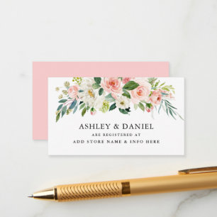 Floral Pink Blush Wedding Registry Insert Card