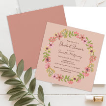 Floral Pink Botanical Pink Spring Bridal Shower