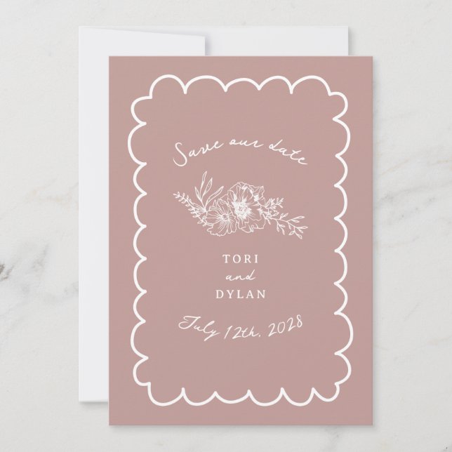 Floral Pink Botanical Save The Date (Front)