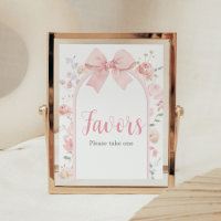 Floral Pink Bow Baby in Bloom Baby Shower Favours