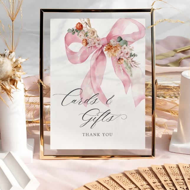 Floral Pink Bow Baby in Bloom Cards and Gifts Poster (Creator Uploaded)
