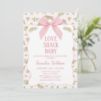 Floral Pink Bow Love Shack Baby Baby Shower