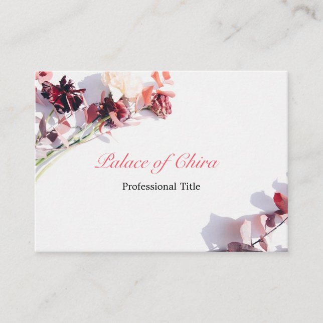 Floral Pink Business Card (Front)
