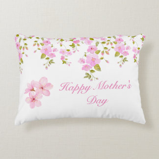 Floral Pink Cherry Blossom Custom Decorative Cushion