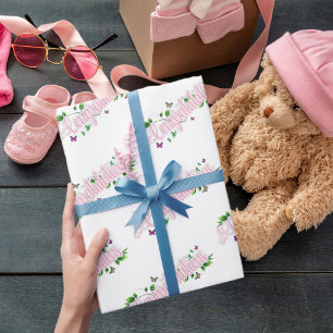 Floral Pink Congratulaions Wrapping Paper