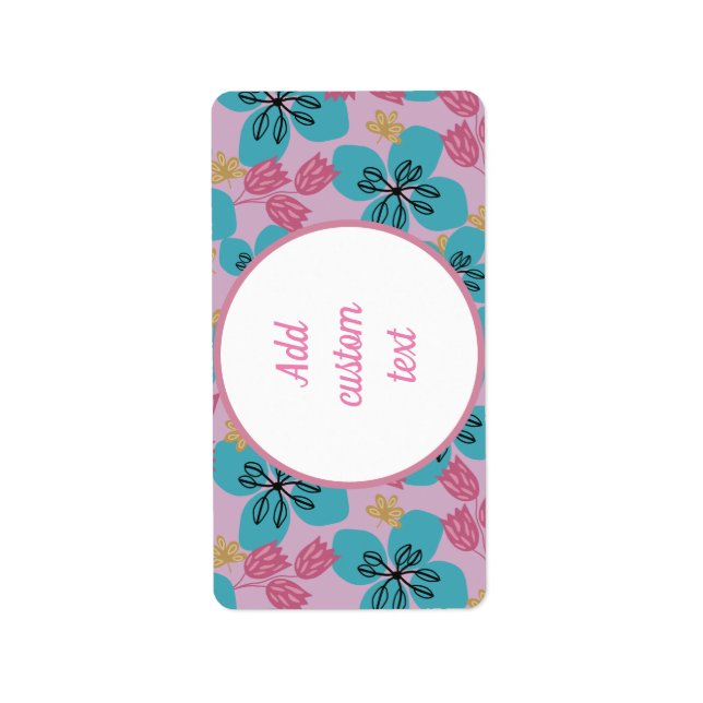 Floral pink custom mother label (Front)
