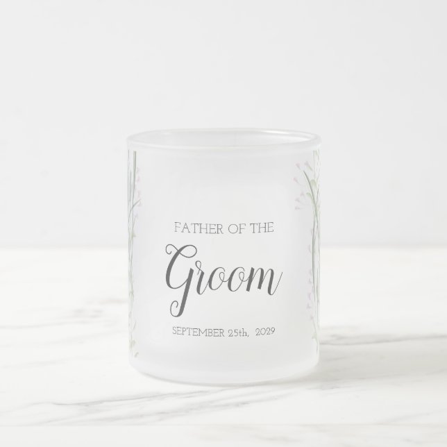 Floral Pink Delicate Wedding Father of Groom Mug (Center)