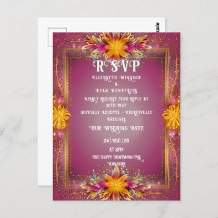 Floral Pink Elegance Wedding Collection Postcard