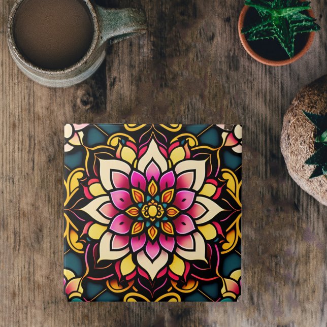 Floral Pink Flower Illustration Artwork Tile (Creator Uploaded)