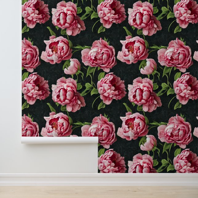 Floral pink flower wall mural home decor (Application)