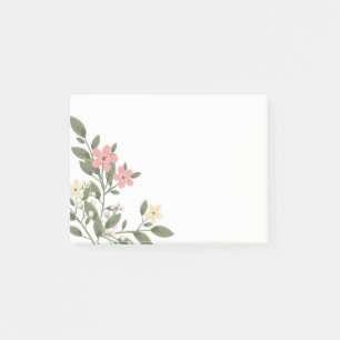 Floral Pink Flowers Botanical Wedding Botanical Post-it Notes