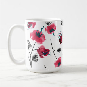 Floral Pink Flowers  Wrap  Coffee Mug