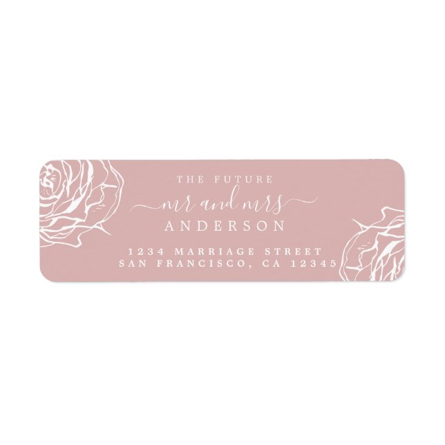Floral Pink Future Mr Mrs Wedding Return Address (Front)