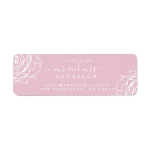 Floral Pink Future Mr Mrs Wedding Return Address