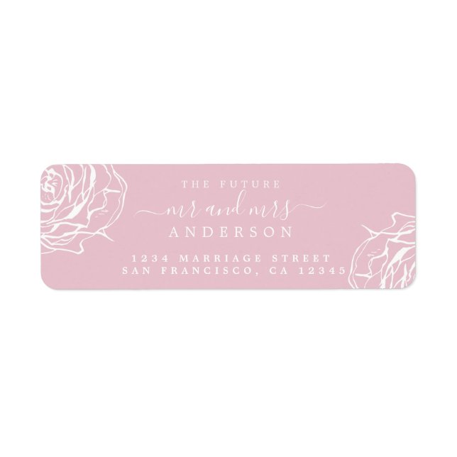 Floral Pink Future Mr Mrs Wedding Return Address (Front)