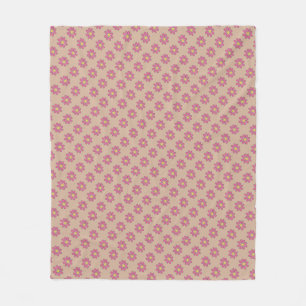 Floral Pink Graphical Flowers on any Colour Fleece Blanket