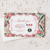 Floral Pink Green Hair Stylist Business