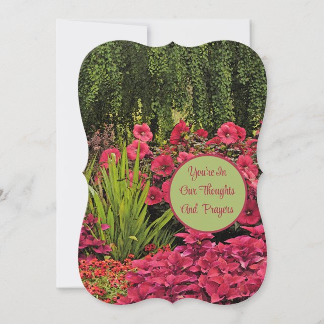 FLORAL/PINK HIBISCUS/TREE WITH CASCADING TENDRILS INVITATION (Front)