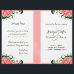 Floral Pink Hibiscus Wedding Program Templates<br><div class="desc">© Sunny Mars Designs - Floral Hibiscus: Pink on Custom White Bi-Fold Wedding Programs - Elegant,  classy,  trendy,  stylish custom folded wedding program booklet template with a beautiful image of a gorgeous,  pretty pink swirly floral tropical hibiscus design.</div>