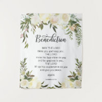 Floral Pink Ivory PRAYER Church Wedding BACKDROP