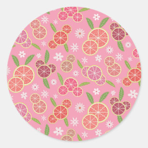 Floral Pink Lemonade  Classic Round Sticker
