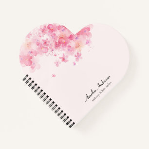 Floral Pink Makeup Artist Hair Stylist Business Notebook