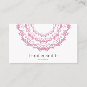 Floral pink mandala. Name. Business Card