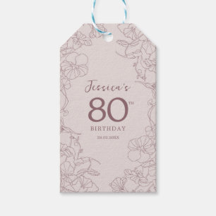 Floral Pink Mauve Birthday Gift Tags