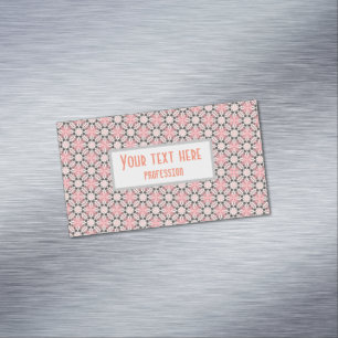 Floral pink pattern magnetic business card