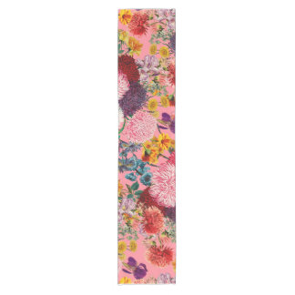 Floral Pink Pattern Short Table Runner