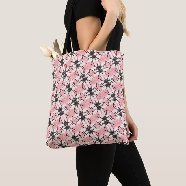 Floral pink pattern tote bag (Close Up)