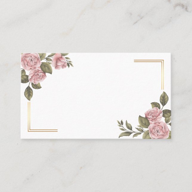 Floral Pink Peony Flower Summer Wedding Party Place Card (Front)