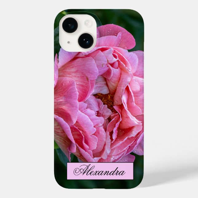 Floral Pink Peony Photography Case-Mate iPhone Case (Back)