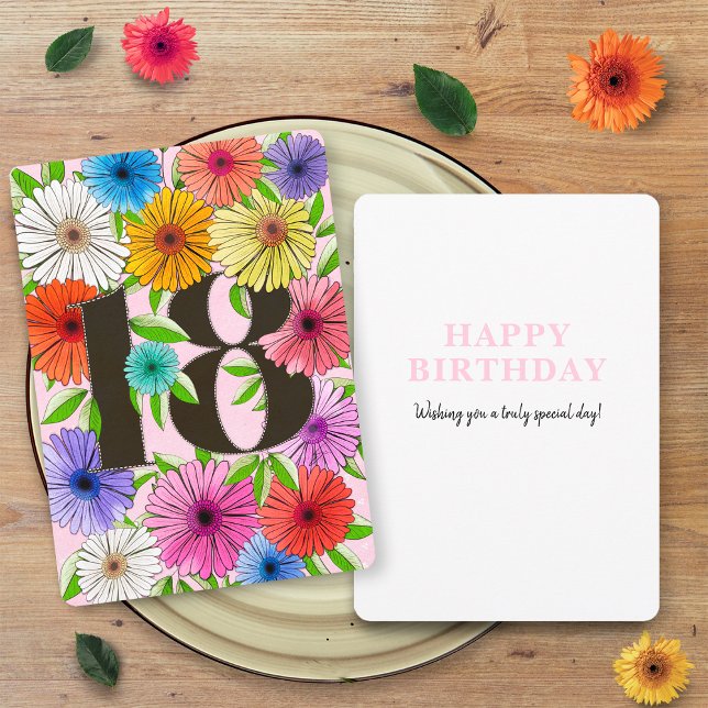 Floral Pink Personalised 18th Birthday Card (Creator Uploaded)
