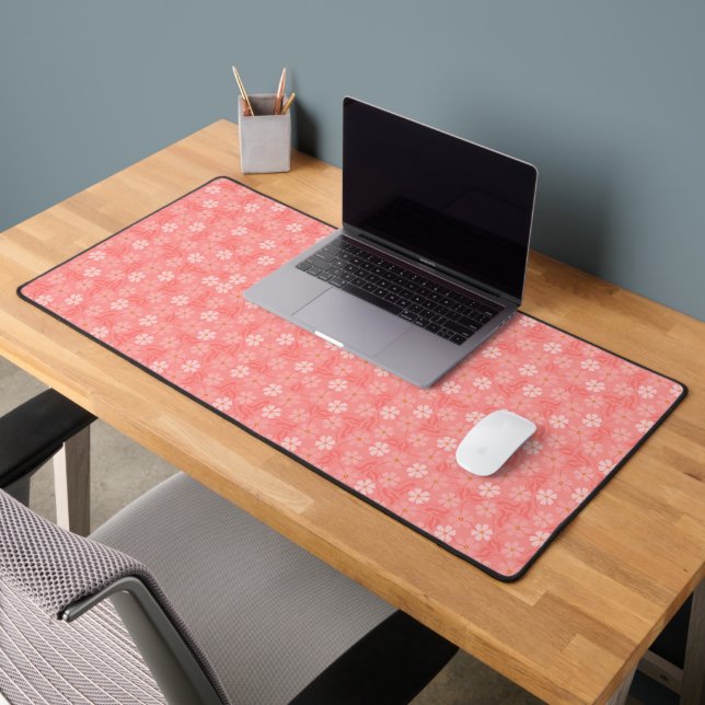 Floral Pink Petal Desk Mat (Office 2)