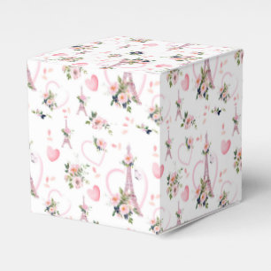 Floral Pink Pillow Paris Favour Box