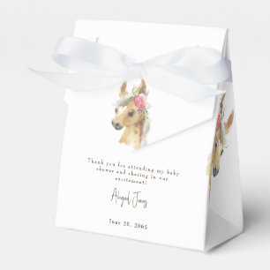 Floral Pink Pony & Cow Baby Shower White Favour Box