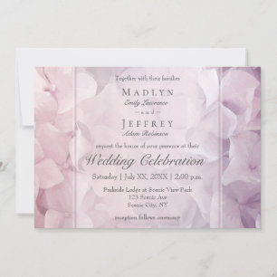 Floral Pink Purple Hydrangea Garden Wedding Invitation
