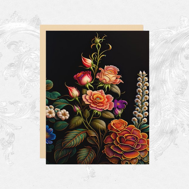 Floral Pink Rose Bouquet Artwork Scrapbook Paper (Creator Uploaded)