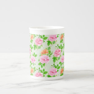 Floral Pink Roses Pattern-23670 Bone China Mug