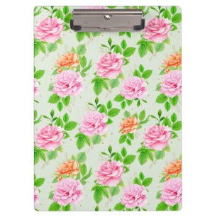Floral Pink Roses Pattern-23670 Clipboard