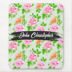 Floral Pink Roses Pattern-23670 Mouse Pad