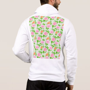 Floral Pink Roses Pattern Hoodie