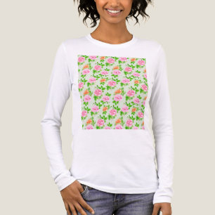 Floral Pink Roses Pattern Tri-Blend Shirt