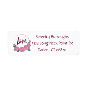 Floral Pink Roses Purple Love & LavenderHearts